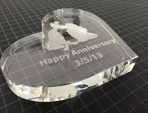 Custom Glass Heart Etching