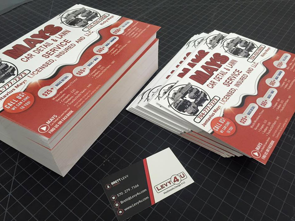 Printed promotional postcards from the Levy4u portfolio
